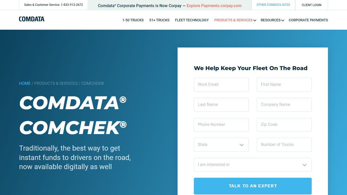 Comchek® | Instant Funds for Truck Drivers | Comdata Trucking